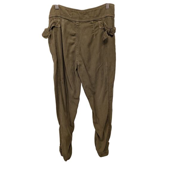 Anthropologie Jackson Utility Tapered Pant Olive Green Gorpcore Streetwear Linen - Picture 2 of 9